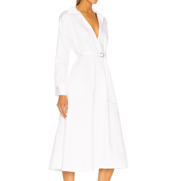 NWT Norma Kamali Boyfriend Shirt A Line Dress To Midcalf in White size XS - Picture 3 of 9